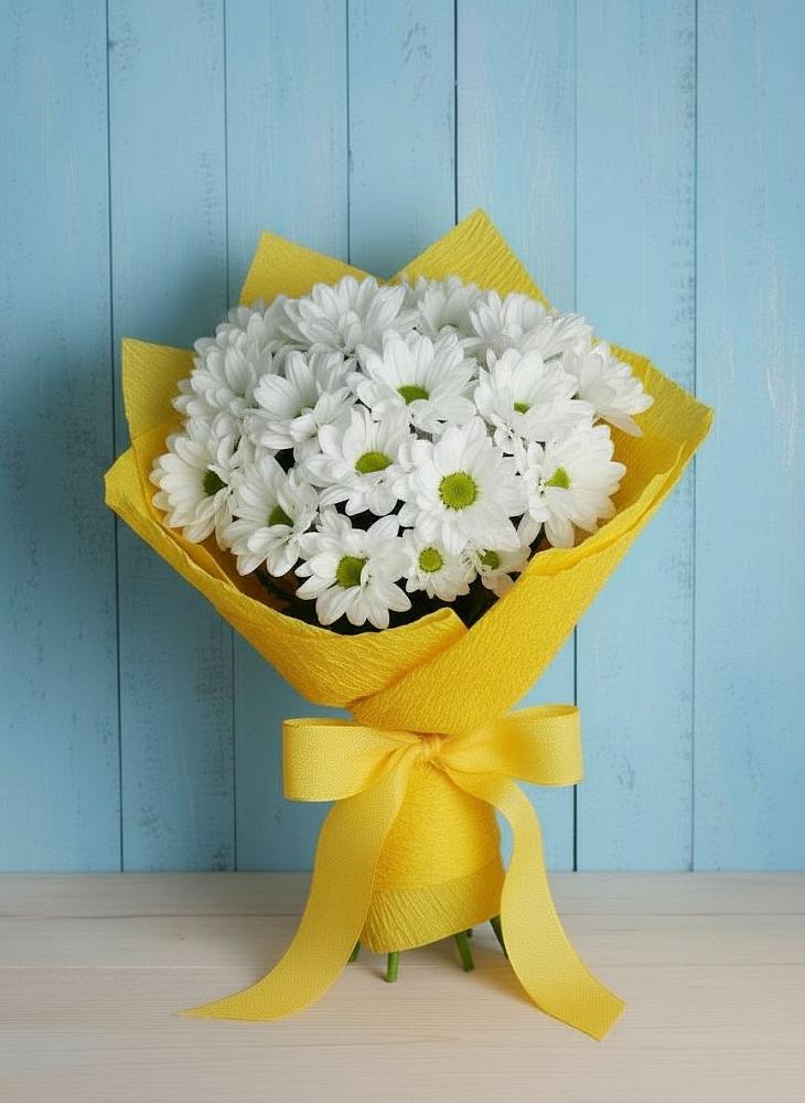 Букет Застенчивые лепестки в Белоомуте Букет цветов из: Хризантемы в Белоомуте