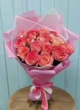 15 Розовых роз Равель в Белоомуте Букет 15 Розовых роз Равель в Белоомуте