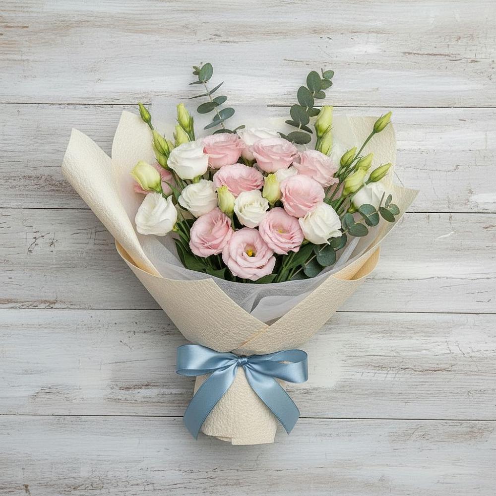 Букет шампанское в Белоомуте Букет цветов из: Лизиантусы в Белоомуте